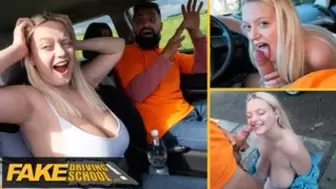 Fake Driving School - Giant natural titties blonde hard core sex and cumshot after near miss with Fake Taxi