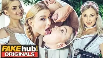 FAKEhub - Horny blonde Oktoberfest ladies have orgasmic threesome after party