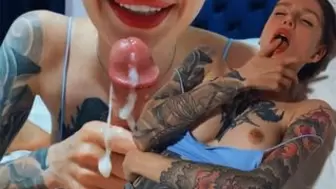 Hot Lady Invited Dude to Visit and Blowing Large Dick until Sperm shot