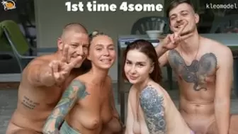 ⭐ 2 home-made couples sex on the First Time meeting | kleomodel x owiaks