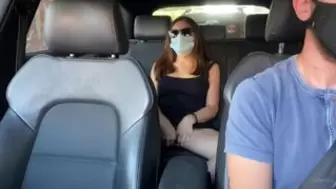 Milf cheating ex-wife cumming with Uber stud on the way to the beach