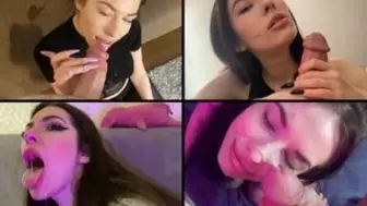 Fine Cum-shot Mix of, Sperm on Face and Sloppy Bj