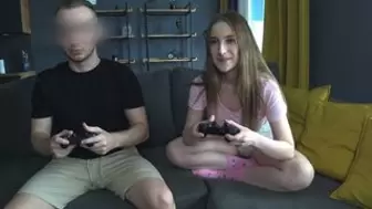 A Game Of Console With A Stepsister Turned Into A Hard Fuck Of Her Narrow Twat - Anny Walker