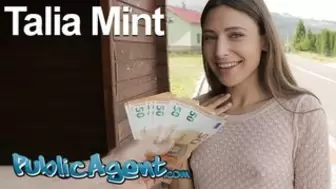 Public Agent Cute brunette Talia Mint licks and mounts outdoors