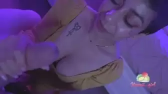 Roommate with monstrous boobs gives herself a cumshot