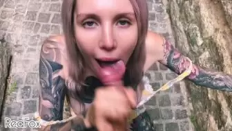 Public and sloppy POINT OF VIEW ORAL SEX on a Paris street from a stunning blonde - RedFox