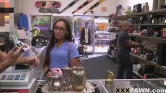XXX PAWN - Latin Essential Worker Joanna James needs Money Fast, so she Visits my Store in Search of