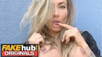 FAKEhub Pretty Blonde Michaela Isizzu Masturbation on her Balcony