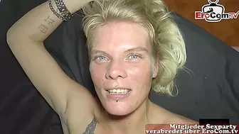 Skiny German Blonde Bitch At Mass Cream Pie Spunk Group-Sex