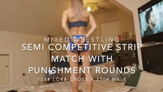 Mixed Submission Wrestling with Punishment Pegging - 65yr 230# male x 35yr 108# female - 720 resolution
