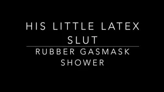 Rubber couple taking gasmask shower cumshot