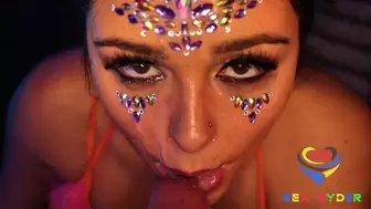 Rex Ryder XXX | Latina Rave Slut Gives Rex Sloppy Deepthroat Blowjob | Ends In Hard Facial Fuck
