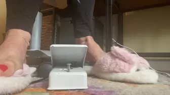 Hot AF Sewing Pedal Pumping in Slippers & Barefoot