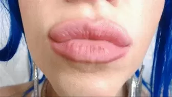Glossy Dark Blue Lipstick Lips (HD) WMV