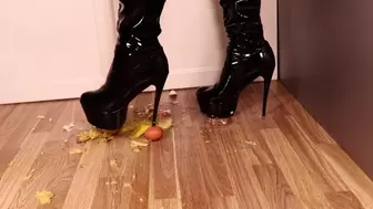 Boots crush banana and eggs