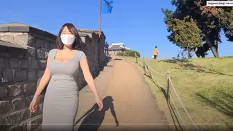 Walk in park with natural big asian sexy boobs part 2