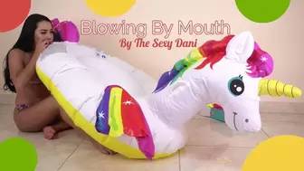 Dani Blowing a really cute Unicorn by mouth! 4K