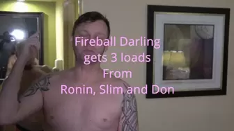 Fireball Darlin gets 3 loads from Ronin, Slim and Don (1080p)