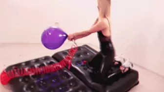 Alla destroys 20 balloons of different colors, 14 inches each, with the help of a compressor, inflating them to the limit !!!