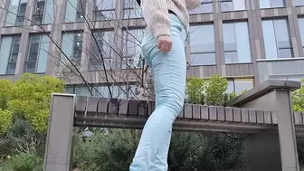 Mint jeans urban outdoor wetting peeing
