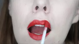 Lining My Lips, Putting on Red Lip Gloss, and Opening Wide to Show You How I Make My Uvula Move :)