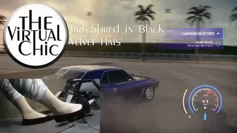 Tire Shred in Black Velvet Flats (mp4 1080p)