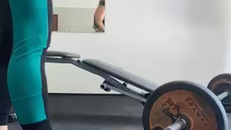 Bench press training and huge biceps posing