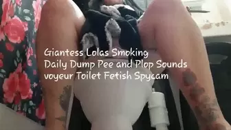 Giantess Lolas Smoking Big hairy Asshole Spreading Daily Dump Pee and Plop Sounds voyeur Toilet Fetish Spycam avi