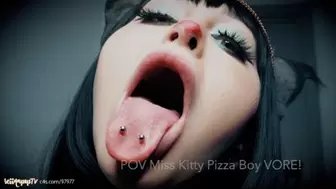 POV Miss Kitty Pizza Boy VORE! (macro giantess)