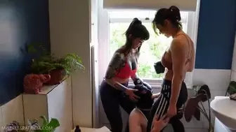 Pegged Out the Window by 2 Asian Dommes ft Mistress Terra