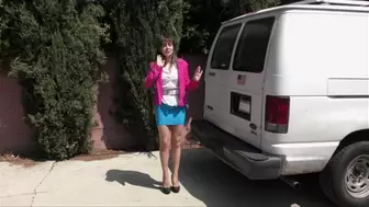 Van Strip! Secretary Loses Her Clothes - and Her Van! Starring Jenna Noelle - MP4 480p