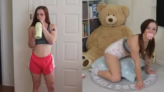 Fitness Girl Magically Turned Into A Baby