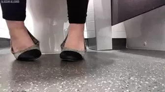 Holding in Shart while Stranger Pees and farts in public toilet MP4 #30