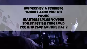 Awoken by a Terrible Tummy Ache Milf on phone Giantess Lolas Voyeur Toilet Fetish Time Loud Pee and Plop Sounds pt2
