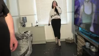 Natalia Smokes & Steps On 5 Cigarettes With Her Wedge Shoes