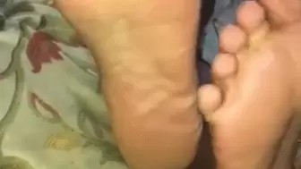 Ch3 Hemaa’s Wrinkled, Meaty, Luscious Soles Crossed From Side Angle