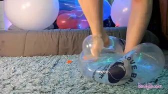 Non-Pop Feet Teasing With a Clear Balloon