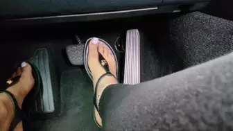 Black Sandals Driving