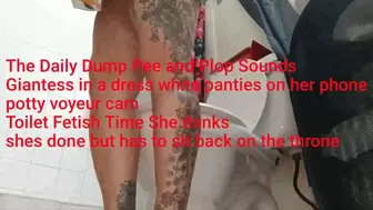The Daily Dump Pee and Plop Sounds Giantess in a dress white panties on her phone potty voyeur cam Toilet Fetish Time She thinks shes done but has to sit back on the throne mov