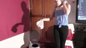 Girl Pees 700ml Into The Measuring Jug (4K)