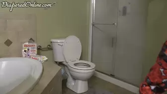 Samara - Diaper Messing on Toilet