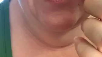 Mouth fetish bbw eating yoghurt and cottage cheese