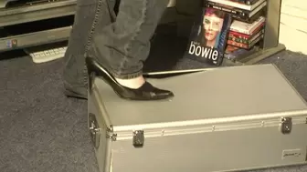 Charlotte Stomps On A Massive DJ Box Complete With CD's