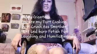Gassy Giantess You are my Fart Cushion Butt Crush Ass Smother Fart and burp Fetish Fun Laughing and Humiliating you