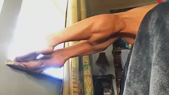 Window Seal Muscle Worship and Calf Flex Barefoot