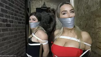 Brook & Lily in: A Severe Mouth Wrap Mumbling Exercise: Tie & Gag This One & Don't Try Anything or You'll Both Be Sorry! (WMV)