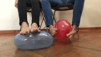 KIRA AND KYLIE POPPING BALLOONS BAREFOOT - MOV Mobile Version