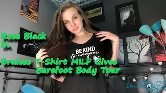 Braless T-Shirt MILF Gives Barefoot Body Tour-MP4