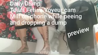 Daily Dump Toilet Fetish Voyeur cam Milf on phone while peeing and dropping a dump