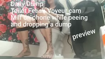Daily Dump Toilet Fetish Voyeur cam Milf on phone while peeing and dropping a dump avi